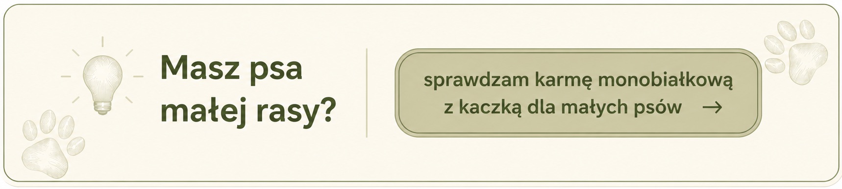 karma monobiałkowa z kaczką dla małego psa 